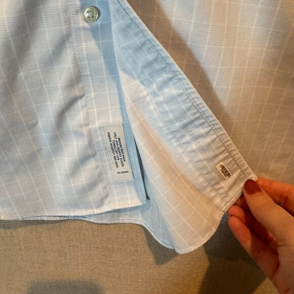 Brooks Brothers Non-Iron Supima Cotton Dress Shirt Blue Windowpane 16.5 34/35 - Picture 5 of 8
